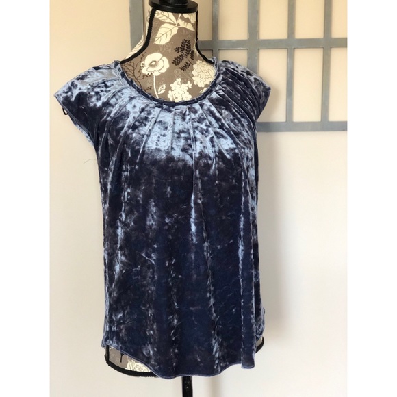 NWT velvet pleat neck top - Picture 2 of 4